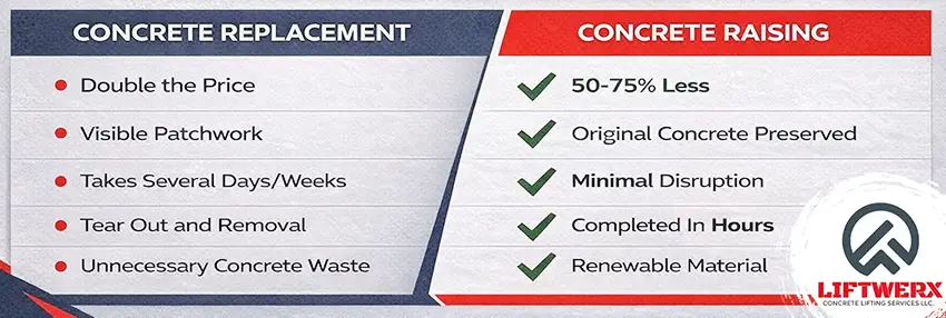 Concrete Replacement vs Raising