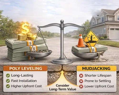 Foam concrete leveling