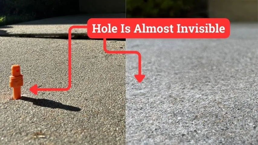 Poly Concrete Leveling Hole Visiblity